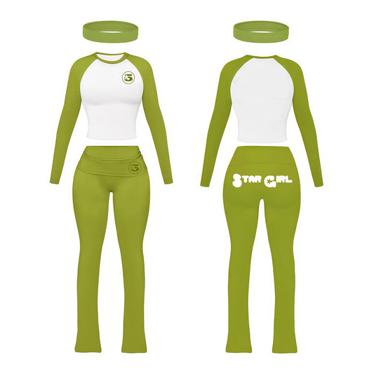 Olive Long Sleeve Flare Set