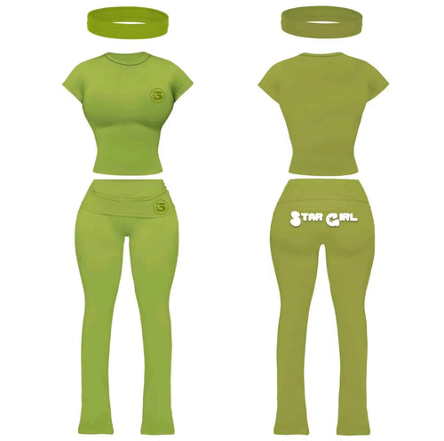 Avocado Green Flare Set